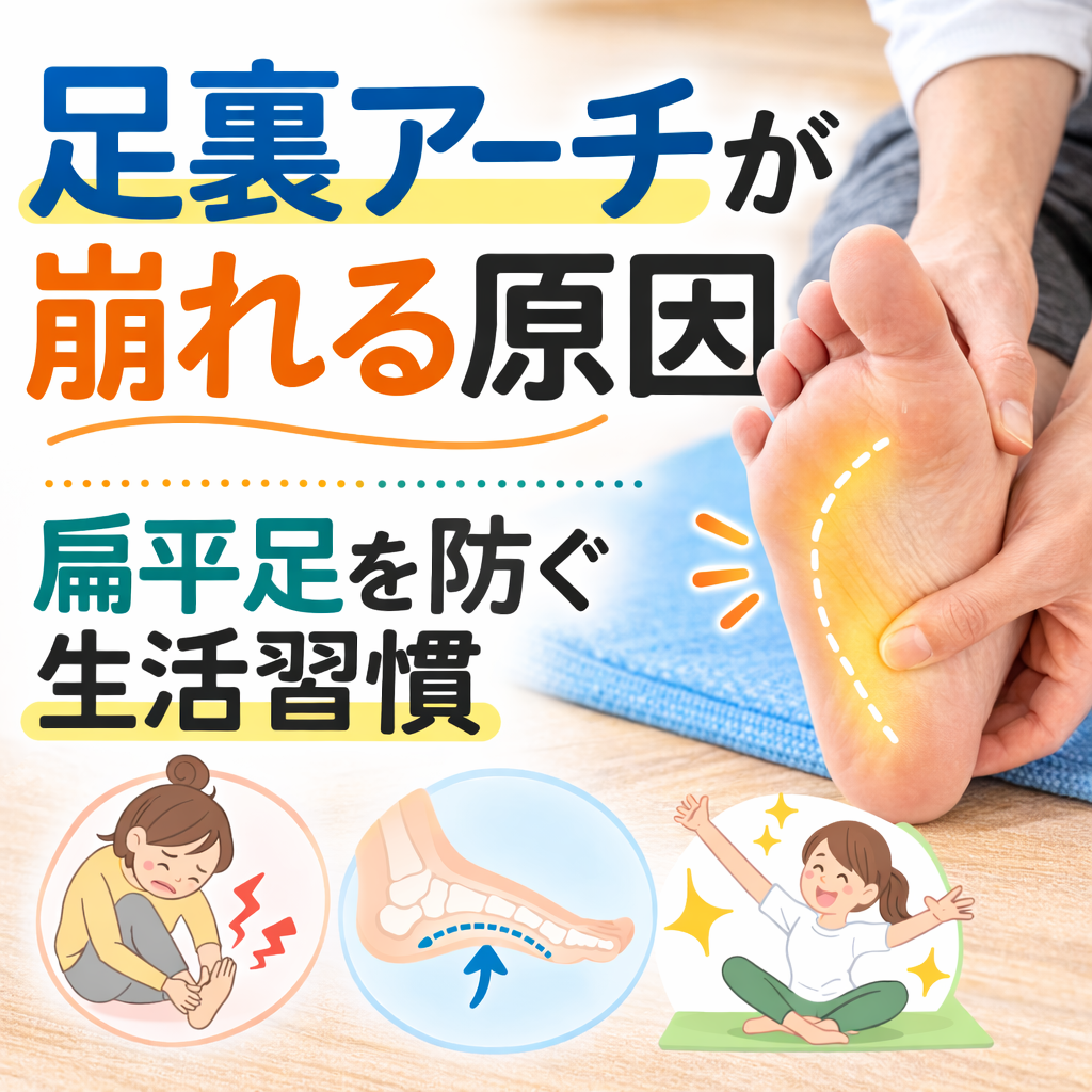 足裏アーチが崩れる原因とは？扁平足を防ぐ生活習慣｜整足院熊本店